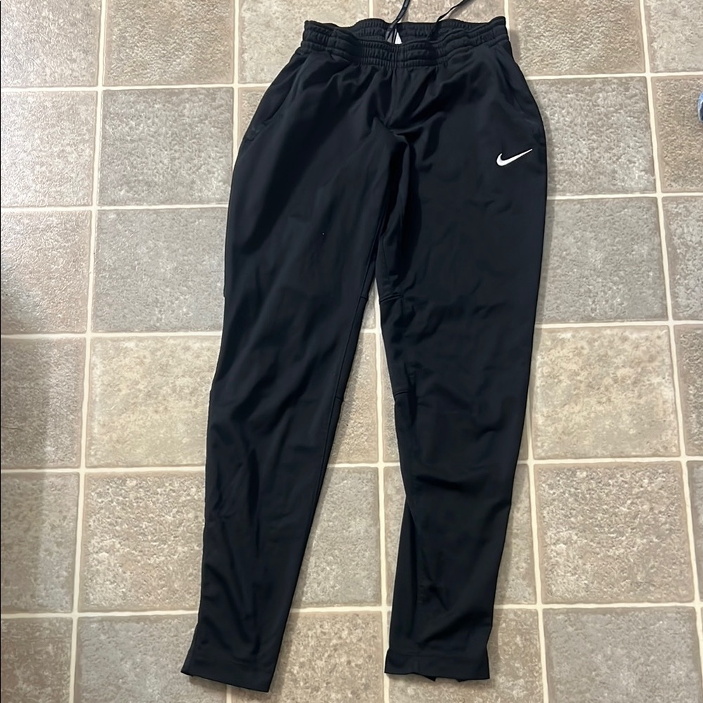 Nike Black Athletic Pants with White Logo